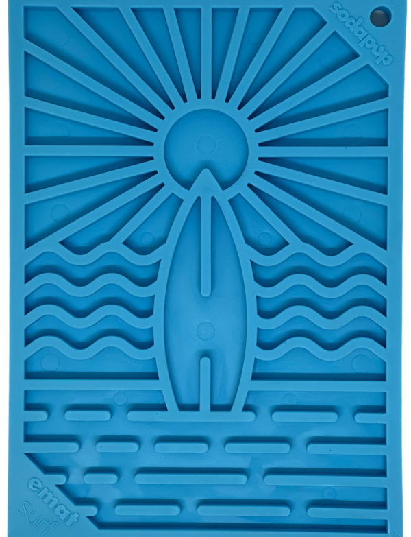 SodaPup Dog Toys - Surf's Up Design eMat Enrichment Lick Mat - small: Surf's Up emat lick mat