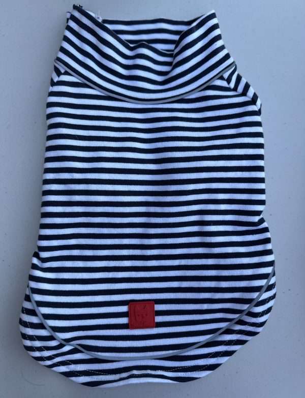Striped mock turtleneck