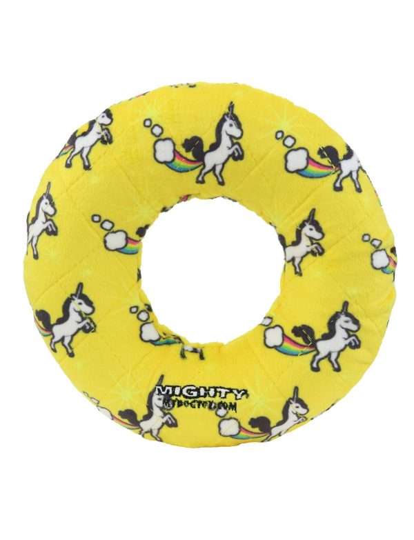 Tuffy Dog Toys - VIP Products - Mighty Ring-Medium Unicorn, Squeaky Dog Toy, No Stuffing